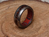 Damascus Steel Ring With Multi-Color Dollar Sheeth Wood Inlay Handmade Customized Ring Wedding Ring Engagement Ring