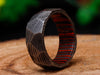 Custom Handmade Damascus Steel Ring Multi-Color Wood Ring Wedding Ring Engagement Ring