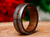 Beautiful Custom Damascus Handmade Steel Ring Damascus Wooden Inlay Ring Wedding Ring
