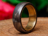Custom Handmade Damascus Steel Ring With Brass Inlay Wedding Ring Engagement Ring