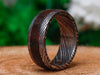 Damascus Steel Ring Handmade Round Wooden Ring Unique Engagement Ring