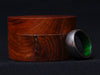 Damascus Steel Handmade Green Wood Whiskey Barrel Ring Mens Wedding Band Unique Engagement Damascus Steel Ring