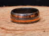 Handmade Damascus Steel Ring With Double Brass Lines Wedding Ring Engagement Ring