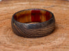 Damascus Steel Ring With Multi-Color Dollar Sheeth Wood Handmade Customized Ring Wedding Ring Engagement Ring