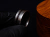 Damascus Ring Steel Handmade Wedding/Engagement Ring with Wood Inlay