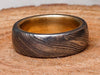 Custom Handmade Damascus Steel Ring With Brass Inlay Wedding Ring Engagement Ring