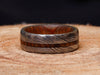 Beautiful Custom Damascus Handmade Steel Ring Damascus Wooden Inlay Ring Wedding Ring