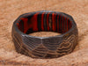 Custom Handmade Damascus Steel Ring Multi-Color Wood Ring Wedding Ring Engagement Ring