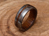 Beautiful Custom Damascus Handmade Steel Ring Damascus Wooden Inlay Ring Wedding Ring