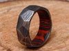 Custom Handmade Damascus Steel Ring Multi-Color Wood Ring Wedding Ring Engagement Ring