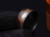 Handmade Damascus Steel Ring With Double Brass Lines Wedding Ring Engagement Ring