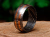 Handmade Damascus Steel Ring With Double Brass Lines Wedding Ring Engagement Ring